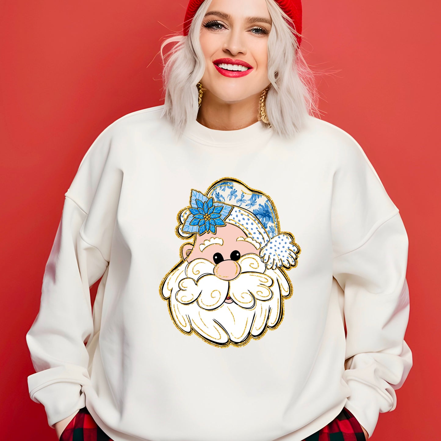 Blue Santa Sweatshirt