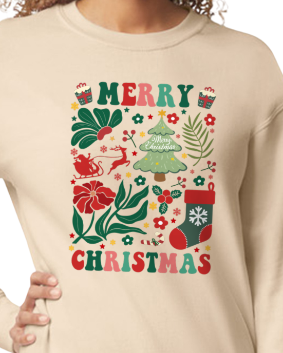 Retro Merry Christmas Sweatshirt